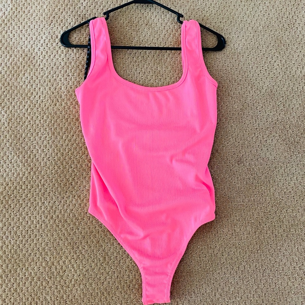 NWOT Neon Pink Ribbed Bodysuit
